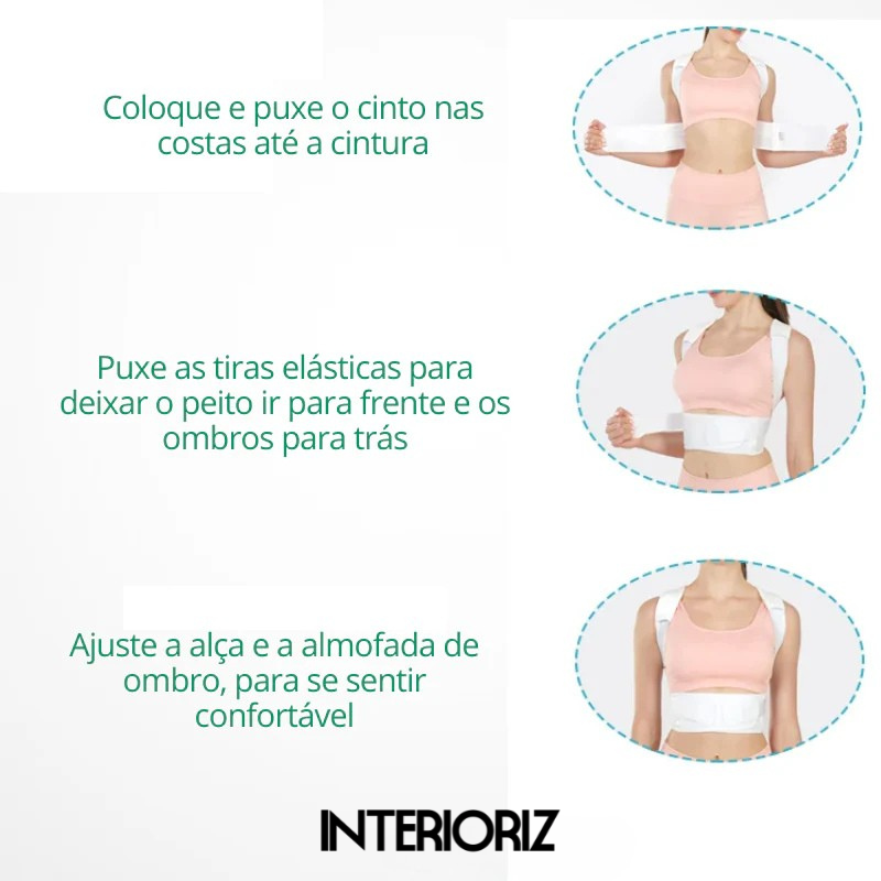 Corretor Postural Ajustável Feminino PosturePro Interioriz