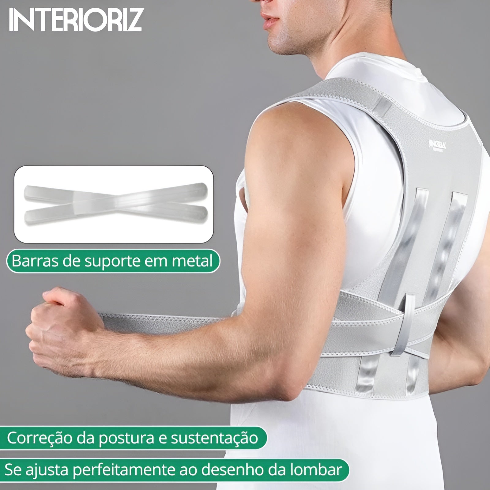 Corretor de Postura e Suporte lombar 2 em 1 Interioriz