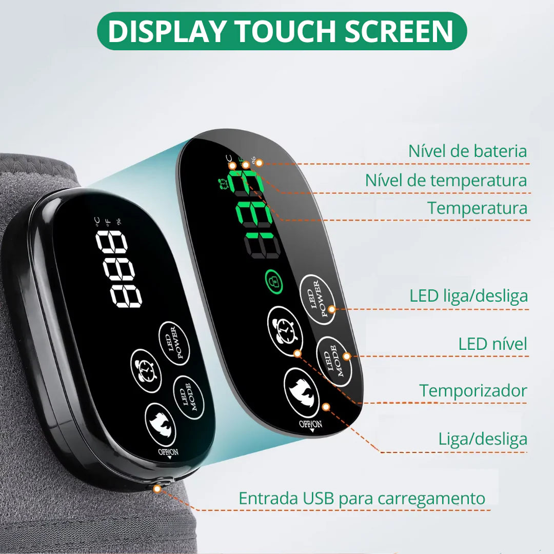 Joelheira com Massagem e Aquecimento para Dores Interioriz