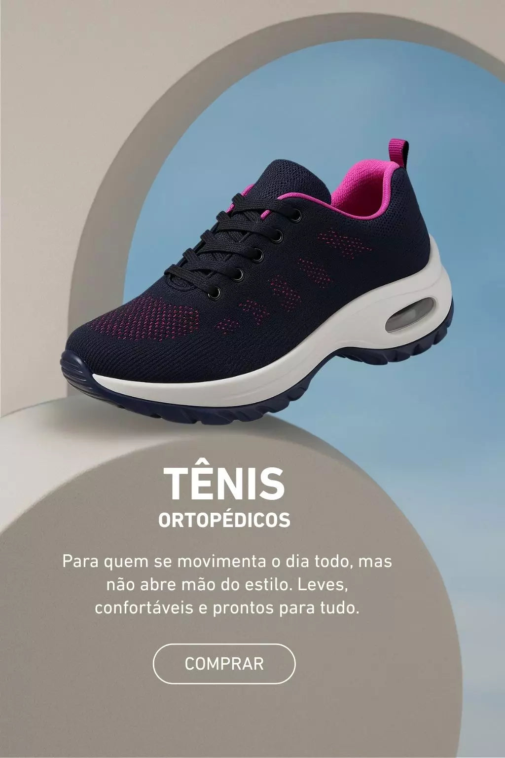 Tênis ortopédico confortável interioriz